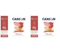 Canson Figueras Oil & Acrylic 290gsm Paper pad Including 10 Sheets, Size:33x24cm, Canvas-Like Texture (Pack of 2)