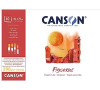 Canson Figueras, Oil Paper, Imitation Linen Grain, 290gsm, Glued pad on Long Side, 50x70cm, White, 10 Sheets