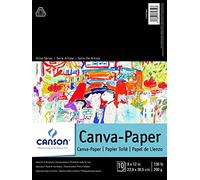 Canson Foundation Series Canva-Paper Pad Primed for Oil or Acrylic Paints, Top Bound, 136 Pound, 9 x 12 Inch, 10 Sheets, 0, 9" x 12"