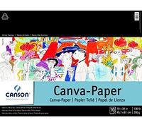 Canson Foundation Series Canva-Paper Pad Primed for Oil or Acrylic Paints, Top Bound, 136 Pound, 18 x 24 Inch, 10 Sheets, 0, 18" x 24"