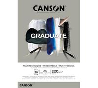 CANSON Graduate Mixed Media 220gsm A5 Paper 30 Grey Sheets