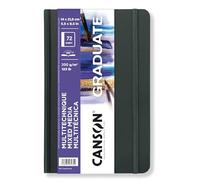 CANSON Graduate Mixed Media Book 200gsm 14 x 21.6cm 36 White Sheets | Hardbound Book, Light Grain Paper, For Art Students