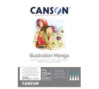 Canson Illustation 250gsm Drawing Paper, high-White Smooth Texture, A4 pad Including 12 Sheets