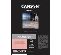 Canson Infinity Arches 88 Ultra Smooth Pure White Matt Inkjet Photo Paper, 310gsm, 12.7 x 17.8 cm, 25 Sheets, Acid-Free, Ideal for Professional Photographers
