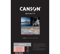 Canson Infinity Arches 88 Ultra Smooth Pure White Matt Inkjet Photo Paper, 310gsm, 29.7 x 42 cm, 25 Sheets, Acid-Free, Ideal for Professional Photographers