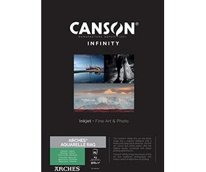 Canson Infinity Arches Aquarelle Rag Watercolour Textured Inkjet Photo Paper, 310gsm, 29.7 x 42 cm, 25 Sheets, Acid-Free, Ideal for Professional Photographers