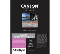 CANSON Infinity Baryta Photographique II Digital Darkroom 310gsm 12.7x17.8cm Paper, Satin Baryta, 25 Pure White Sheets, Ideal for Professional Photographers