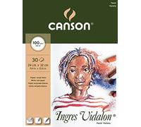 CANSON Ingres Vidalon Laid Drawing Paper Pad, 30 Sheets, 24 x 32 cm, 100 g/m², White