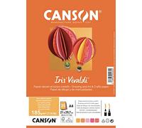 Canson Iris VivaldiA4 Pack of 25 Sheets 185 g/m² - Assorted Colours Yellow/Pink/Red