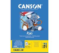 Canson Little Kids 2+ A3 200 GSM Painting Paper Pad - White (Pack of 20 Sheets)