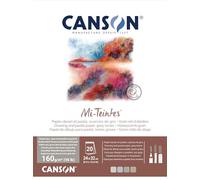 Canson-Infinity Coloured Drawing Paper Mi-Teintes 160gsm 24x32cm Honeycomb & Fine Grain 20 Sheets