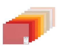 CANSON Mi-Teintes Coloured Drawing 160gsm 50x65cm Paper Pad, Double Sided: Honeycomb & Fine Grain, 10 Warm Tones Colour Sheets, Ideal for Professional Artists & Illustrators