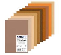 CANSON Mi-Teintes Coloured Drawing 160gsm A4 Paper Pack, Double Sided: Honeycomb & Fine Grain, 10 Brown Colour Sheets, Ideal for Professional Artists & Illustrators