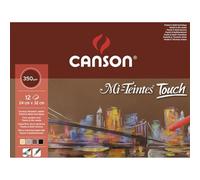 CANSON Mi-Teintes Coloured Drawing 335g 24 x 32cm Paper Pack, 6 Fine Sanded Colours, 12 Sheets, Pastel & Mixed Media, Ideal for Professional Artists & Illustrators