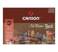 CANSON Mi-Teintes Coloured Drawing 335g A3 Paper Pack, 6 Fine Sanded Colours, 12 Sheets, Pastel & Mixed Media, Ideal for Professional Artists & Illustrators