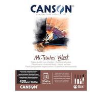 CANSON Mi-Teintes Velvet 430gsm 32 x 41cm Paper 12 Sheets Charcoal Black | Pastel Paper, Drawing & Sketching, For Professional Artists & Illustrators