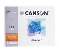 CANSON Montval 19 x 24 cm Fine Watercolour Paper, 300 g/m², Glued All Around Pad, White, 12 Sheets