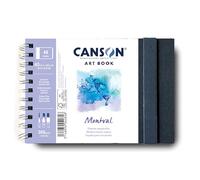 CANSON Professional Art Book, Fine Grain Watercolour Montval Paper, 300gsm, A5 Spiral Landscape Notebook, 24 White Sheets, Ideal for Professional Artists & Students
