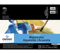 Canson Montval Watercolor Block, Cold Press Acid Free French Paper, 140 Pound, 12 x 16 Inch, 15 Sheets, 0, 12"X16"