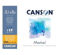 CANSON Montval Watercolor Paper, Fine Grain, 300gsm, 141lb, Sheet, A2-42x59.4cm, Cream White