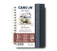 CANSON Professional Art Book, Fine Grain Colouring Mi-Teintes Paper, 160gsm, A5 Spiral Portrait Notebook, 40 White Sheets, Ideal for Professional Artists & Students