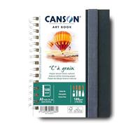 CANSON Professional Art Book, Fine Grain Drawing C à Grain Paper, 180gsm, A5 Spiral Portrait Notebook, 50 White Sheets, Ideal for Professional Artists & Students