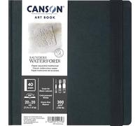 Canson Professional Book, Watercolor Paper, Fine Grain, 300gsm, Sewn Notebook, Hardcover, 20x20cm, White, 20 Sheets