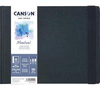 Canson Professional Book, Watercolor Paper, Fine Grain, 300gsm, Stitched Notebook, Hardcover, 28x21.5cm, White, 24 Sheets