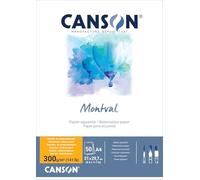 CANSON Professional Fine Grain Watercolour Montval Paper, 300gsm, A4 Pad, 50 White Sheets, for Professional Artists & Students