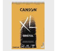 CANSON XL Bristol 180gsm A3 Paper, Very Smooth, Spiral Pad Short Side, 50 Extra White Sheets, For Professional Artists & Illustrators