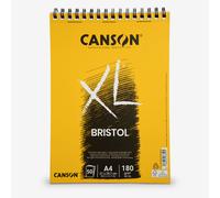 CANSON XL Bristol 180gsm A4 Paper, Very Smooth, Spiral Pad Short Side, 50 Extra White Sheets, Ideal for Professional Artists & Illustrators