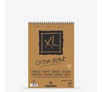 CANSON XL Extra White Sketch 90gsm A5 Paper, Fine Grain, Spiral Pad Short Side, 60 Sheets, Ideal for Professional Artists & Students