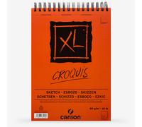 CANSON XL Sketch 90gsm A2 Paper, Fine Grain, Spiral Pad Short Side, 60 Sheets, Ideal for Professional Artists & Students