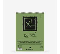 CANSON XL Drawing 160gsm A5 Paper, Light Grain, Spiral Pad Short Side, 30 White Sheets, Ideal for Professional Artists & Illustrators