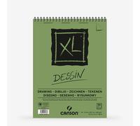 CANSON XL Drawing 160gsm A4 Paper, Light Grain, Spiral Pad Short Side, 50 White Sheets, Ideal for Professional Artists & Illustrators