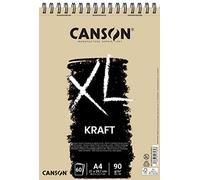CANSON XL Kraft 90gsm A4 Paper, Laid, Spiral Pad Short Side, 60 Sheets, Ideal for Professional Artists & Illustrators