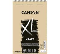 CANSON XL Kraft 90gsm A5 Paper, Laid, Spiral Pad Short Side, 40 Sheets, Ideal for Professional Artists & Illustrators