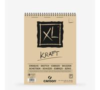 CANSON XL Kraft 90gsm A4 Paper, Laid, Spiral Pad Short Side, 60 Sheets, Ideal for Professional Artists & Illustrators