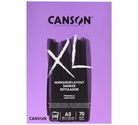 CANSON XL Marker 70gsm A3 Paper, Very Smooth, Pad Glued Short Side, 100 Extra White Sheets, Ideal for Professional Artists & Illustrators