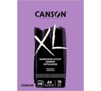 CANSON XL Marker 70gsm A4 Paper, Very Smooth, Pad Glued Short Side, 100 Extra W