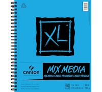Canson XL Mix Media Pad 11x14, 98 lbs | Side Wirebound Pad, 60 Sheets (98lb/160g) Heavyweight Art Paper for Watercolor, Gouache, Marker, Painting, Drawing, Sketching