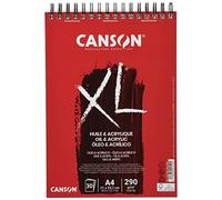 CANSON XL Oil & Acrylic 290gsm A4 Paper, Heavyweight, Spiral Pad Short Side, 30 Sheets, Ideal for Professional Artists & Students