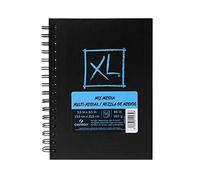 Canson XL, Paper, Black, 5 x 8 Inches | Side Wirebound Pad, 56 Sheets (98lb/160g) Heavyweight Art Paper for Watercolor, Gouache, Marker, Painting, Drawing, Sketching