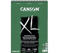 CANSON XL Recycled Drawing 160gsm A4 Paper, Fine Honeycomb Grain, Spiral Pad Short Side, 50 White Sheets, Ideal for Professional Artists & Illustrators
