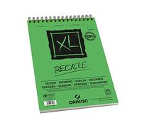 CANSON XL Recycled Drawing 160gsm A4 Paper, Fine Honeycomb Grain, Spiral Pad Short Side, 50 White Sheets, Ideal for Professional Artists & Illustrators