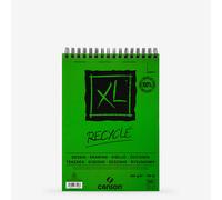 CANSON XL Recycled Drawing 160gsm A5 Paper, Fine Honeycomb Grain, Spiral Pad Short Side, 25 White Sheets, Ideal for Professional Artists & Illustrators