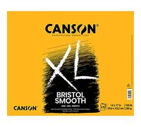 Canson XL Series Bristol Pad, Heavyweight Paper for Ink, Marker or Pencil, Smooth Finish, Fold Over, 100 Pound, 14 x 17 Inch, Bright White, 25 Sheets, 14" x 17"