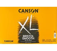 Canson XL Series Bristol Paper, Smooth, Foldover Pad, 11x17 inches, 25 Sheets (100lb/260g) - Artist Paper for Adults and Students - Markers, Pen and Ink