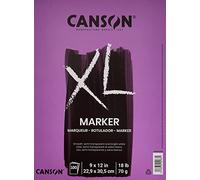 Canson XL Series Marker Paper Pad, Semi Translucent for Pen, Pencil or Marker, Fold Over, 18 Pound, 9 x 12 Inch, White, 100 Sheets (400023336)