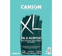 Canson XL Series Oil and Acrylic Paper, Foldover Pad, 9x12 inches, 24 Sheets (136lb/290g) - Artist Paper for Adults and Students